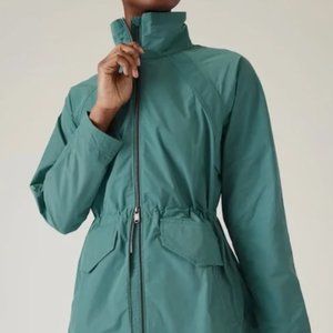 Athleta Westerly Jacket Women's Small Teal Rain Utility Jacket
